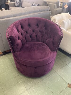 Purple swivel velvet chair MADE IN CANADA