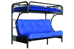 Single over Double Futon Bunk Bed BLACK OR WHITE