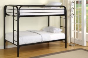Single over Single Bunk Bed White or Black