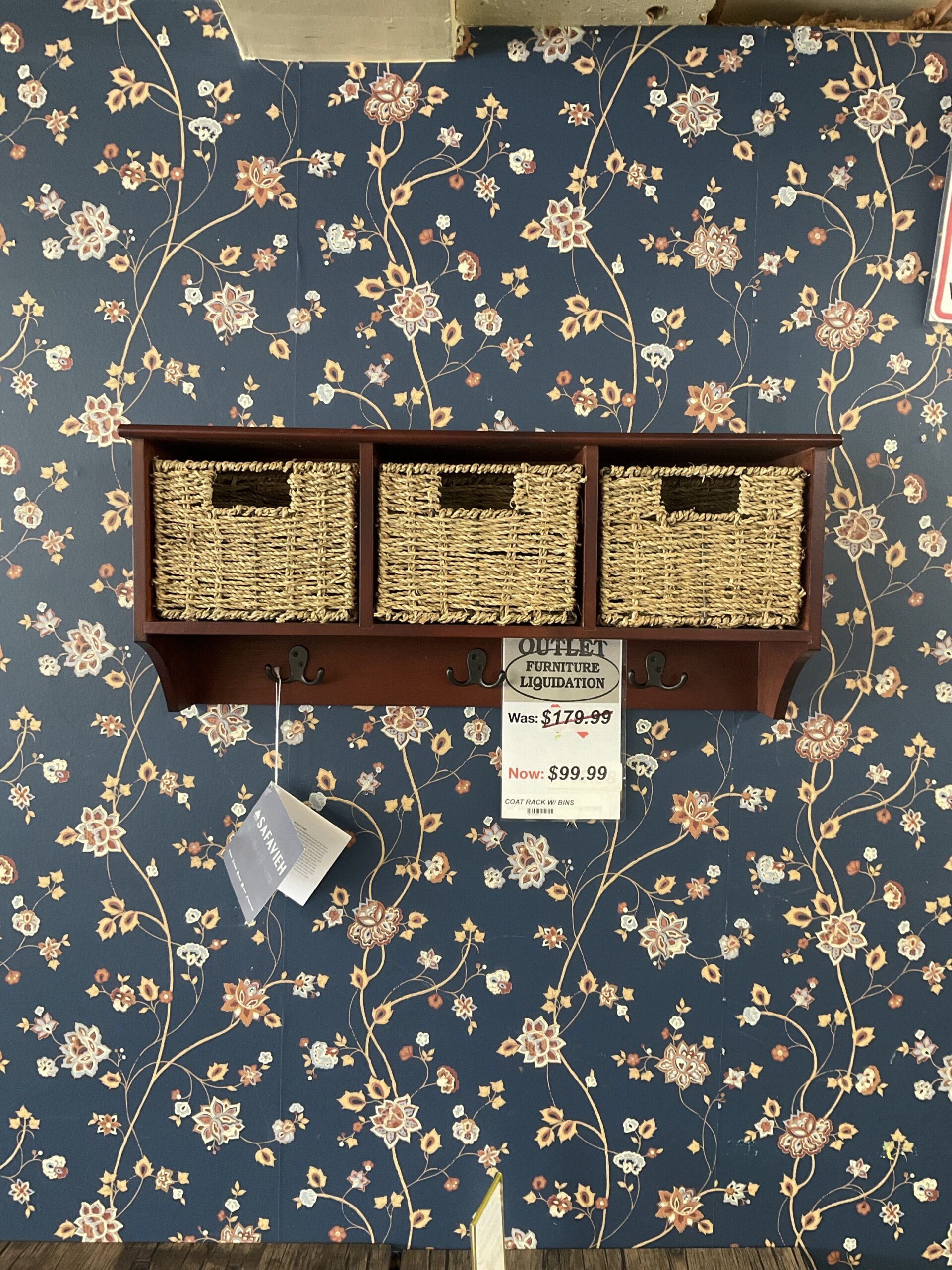 Coat rack with bins