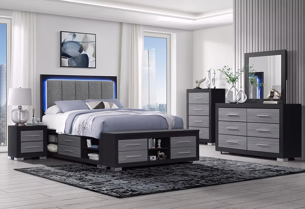 Emma Storage Bed Set (White OR Grey) - Image 2
