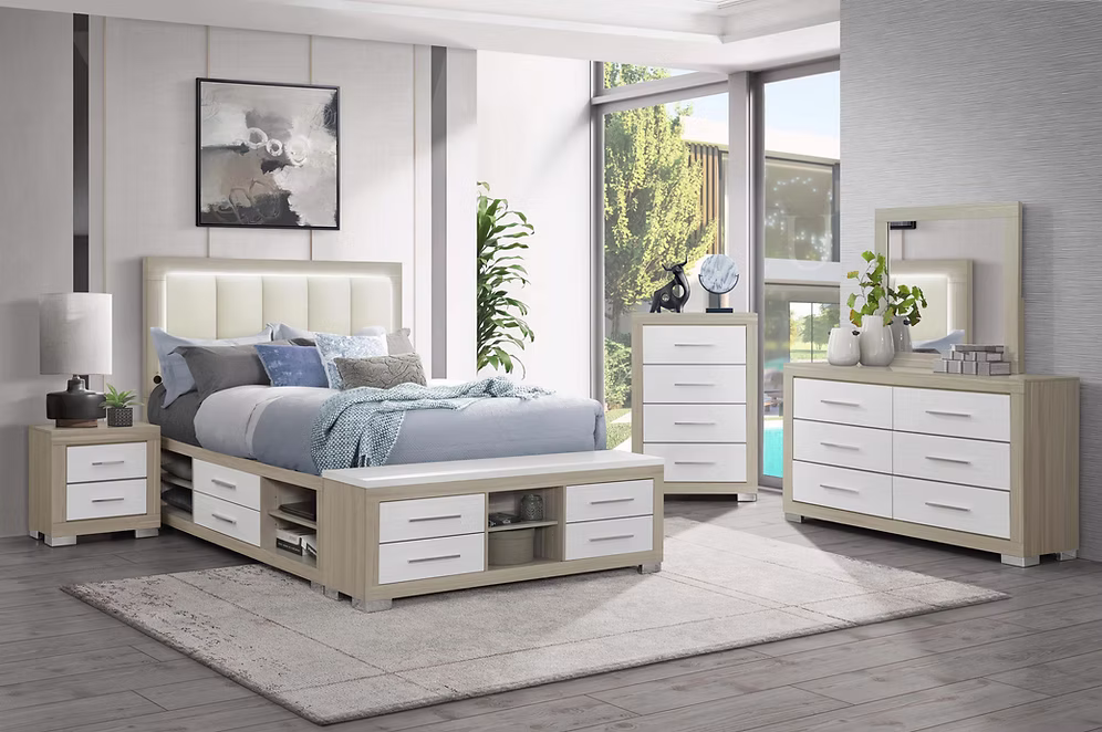 Emma Storage Bed Set (White OR Grey)